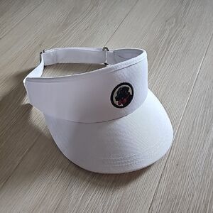 White Visor with Embroidered Patch